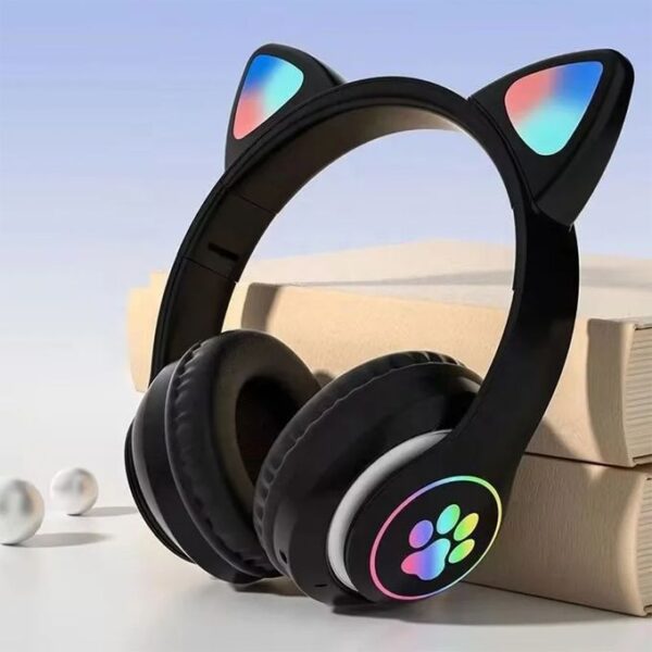 Casque Sans Fil – Oreilles de Chat Lumineuses & Bluetooth | Pour Enfants - Image 2