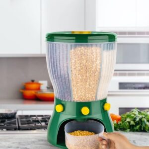Distributeur de Céréales Easy Flow 4 en 1 – Boîte de Rangement Ronde en Verre