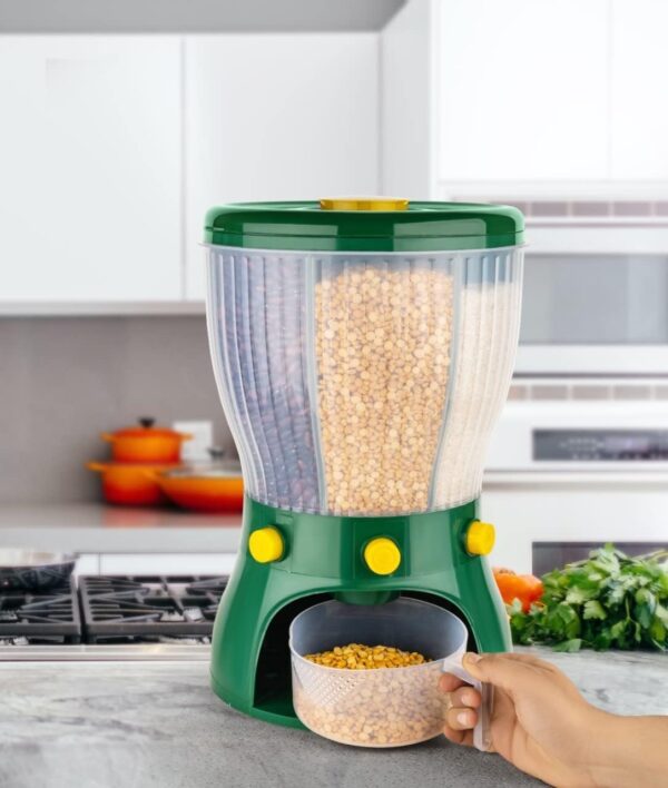 Distributeur de Céréales Easy Flow 4 en 1 – Boîte de Rangement Ronde en Verre