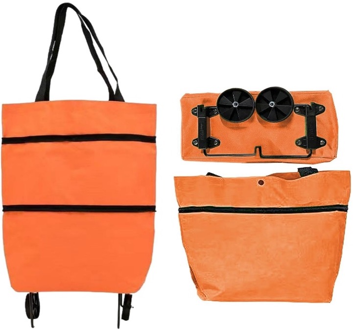 Sac de Courses Pliable à Roulettes – 2 en 1, Léger & Réutilisable, en Tissu Oxford, Charge Max. 12,5 kg - Image 8