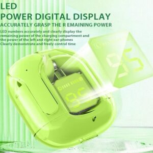 Écouteurs Bluetooth Intra-Auriculaires Ultra Pods – Réduction du Bruit & Design Translucide (Vert)