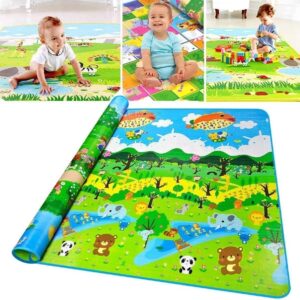 Grand Tapis de Jeu Double Face pour Bébé et Enfants – Éducatif, Doux et Polyvalent