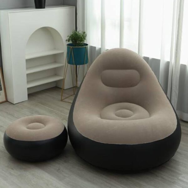 Canapé Paresseux Gonflable avec Repose-Pieds - Image 3