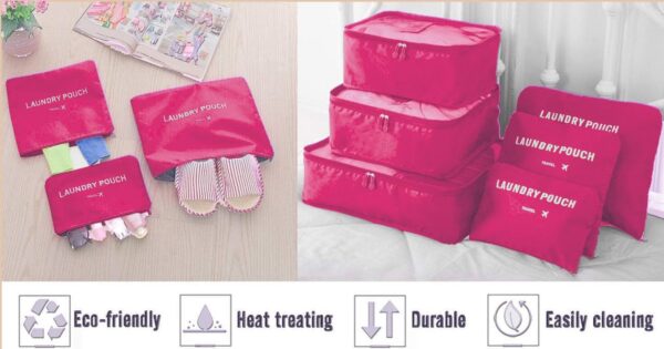 lot de 6 pochettes de rangement de voyage YUPPIN  lot de 6 pochettes de rangement de voyage YUPPIN - Image 3