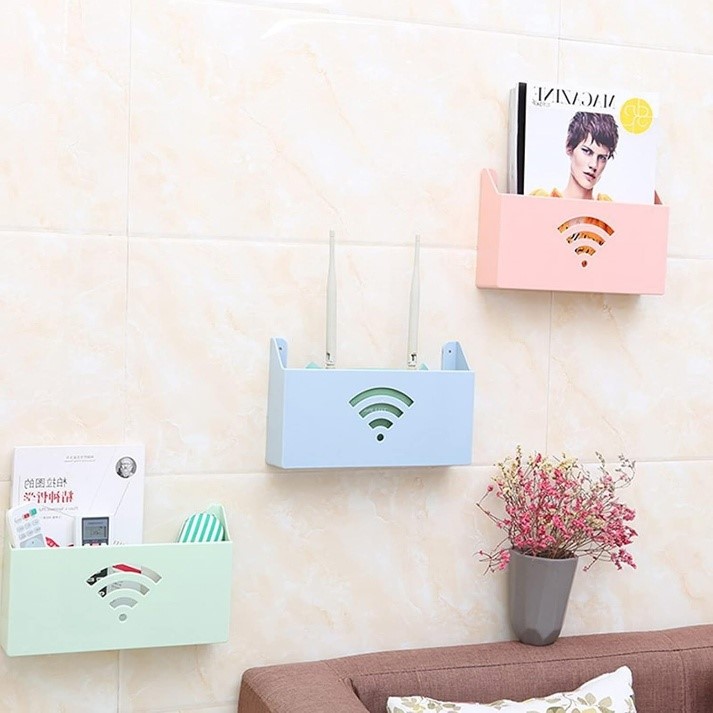 Coffret de Rangement pour Routeur Wi-Fi – Étagère Murale en PVC Multifonction