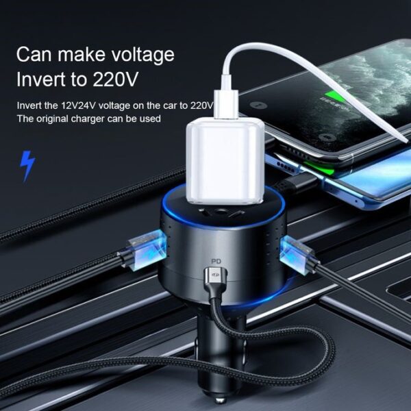 onduleur intelligent multifonction pour voiture 12 V/24 V à 220 V : - Image 4