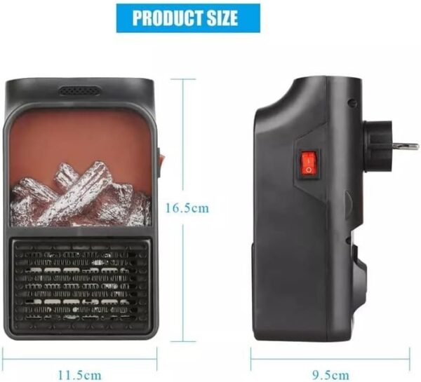 chauffage électrique portable à chauffage rapide 1000 W avec minuterie et télécommande : - Image 3