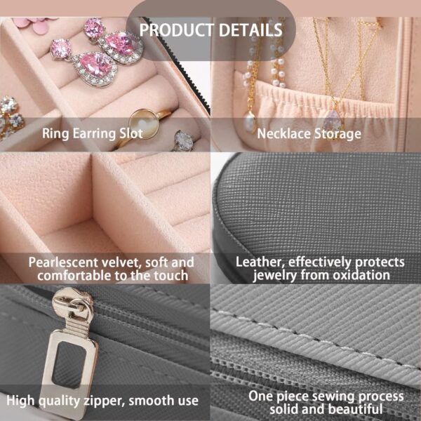Boîte à bijoux de voyage – organisateur compact pour femme : - Image 3