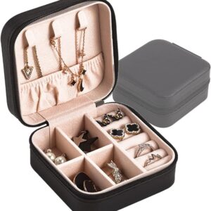 Boîte à bijoux de voyage – organisateur compact pour femme :