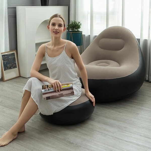 Canapé Paresseux Gonflable avec Repose-Pieds