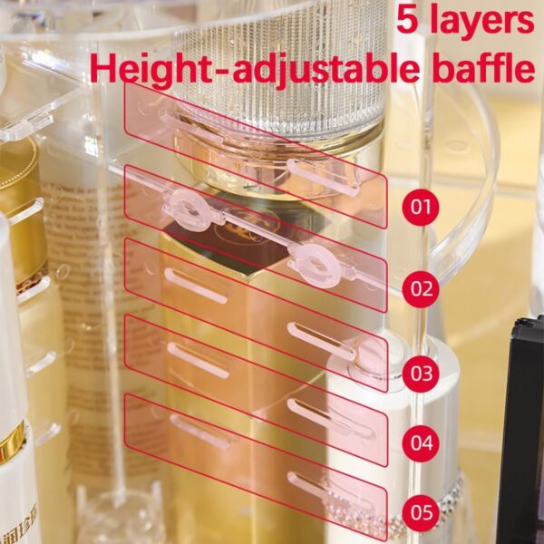 organiseur de maquillage rotatif en acrylique - Image 5