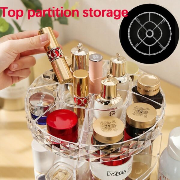 organiseur de maquillage rotatif en acrylique - Image 6