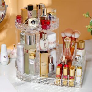 organiseur de maquillage rotatif en acrylique