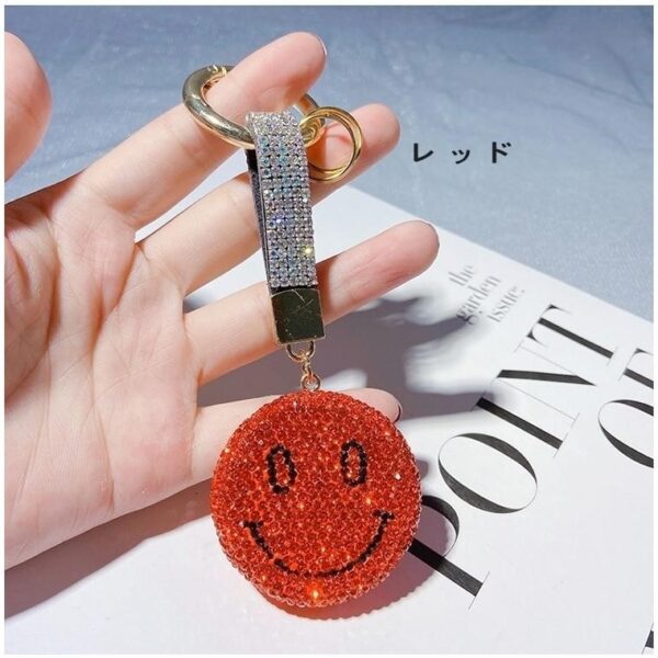Porte-clés Smiley avec Breloque | Mignon, Élégant & Scintillant – Accessoire pour Sac ou Clés - Image 5