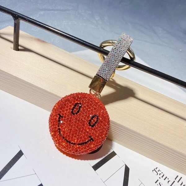 Porte-clés Smiley avec Breloque | Mignon, Élégant & Scintillant – Accessoire pour Sac ou Clés - Image 4