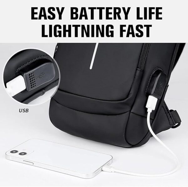 sac à bandoulière antivol étanche avec chargeur USB - Image 4