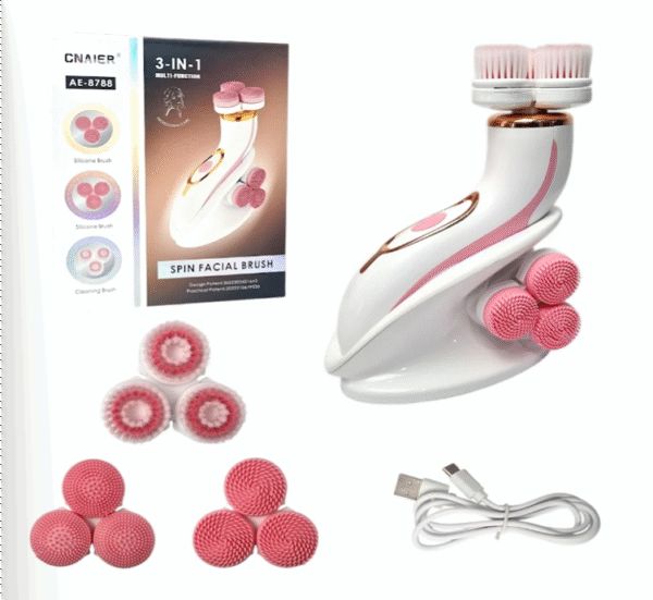 Brosse Nettoyante Électrique Visage en Silicone 3 en 1