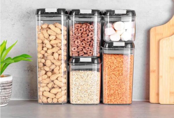 Lot de 5 Récipients Hermétiques de Stockage Alimentaire avec Couvercles