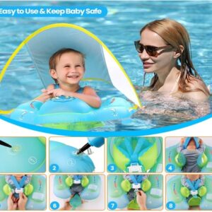 Bouée de Piscine Gonflable pour Bébé avec Auvent