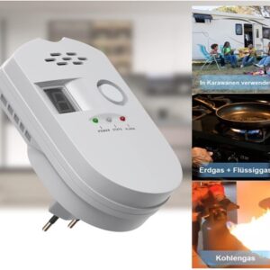 Détecteur de Gaz GPL, Gaz Naturel et Charbon avec Alarme Sonore et Affichage LED