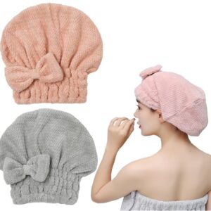 Serviette Turban en Microfibre de Séchage pour Cheveux Bouclés ou Raides