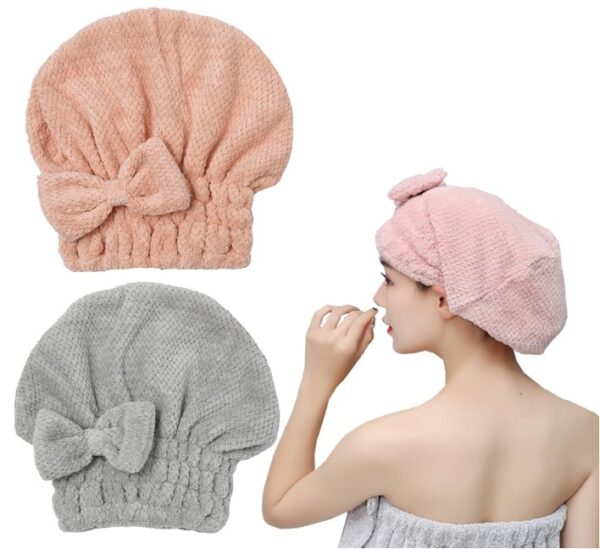 Serviette Turban en Microfibre de Séchage pour Cheveux Bouclés ou Raides