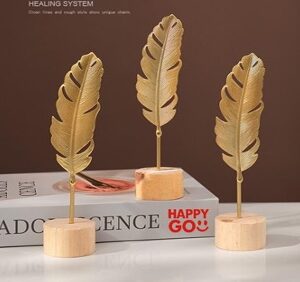 Sculpture Feuille en Métal Doré